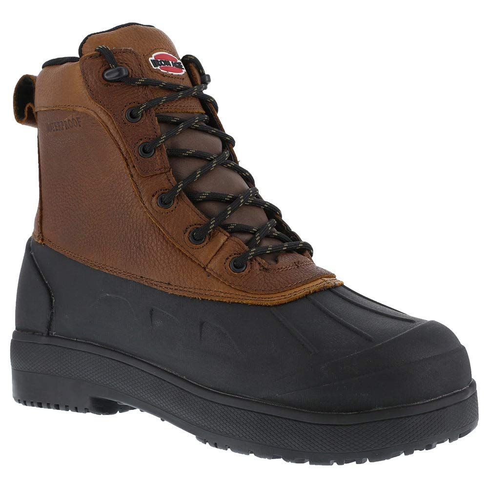 Iron Age Men's Waterproof Composite Toe Work Boots - Safety Shoes for Construction & Outdoor Work (Black/Brown) - Durable & Comfortable for Job Sites, Hiking & Casual Wear