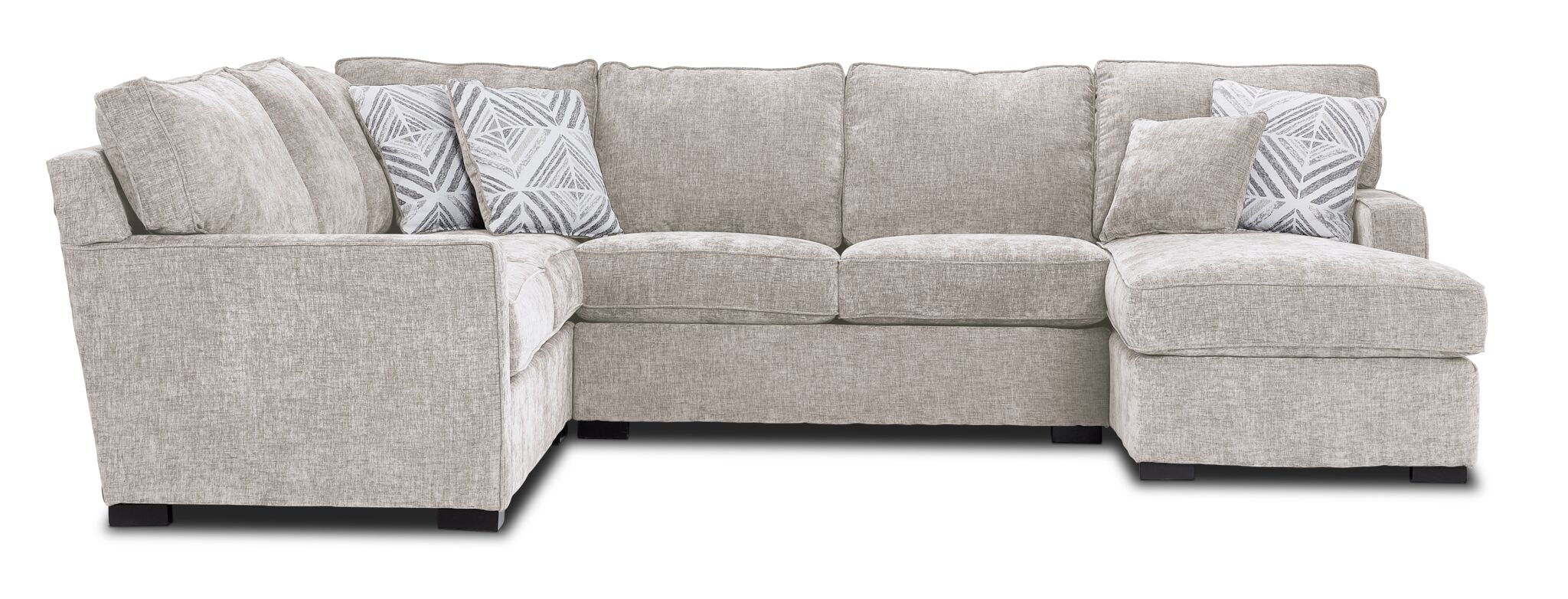 Charlotte 4-Piece Sectional Sofa with Right-Facing Chaise Lounge - Modern L-Shaped Living Room Furniture for Small Spaces | Perfect for Apartments, Family Gatherings & Movie Nights