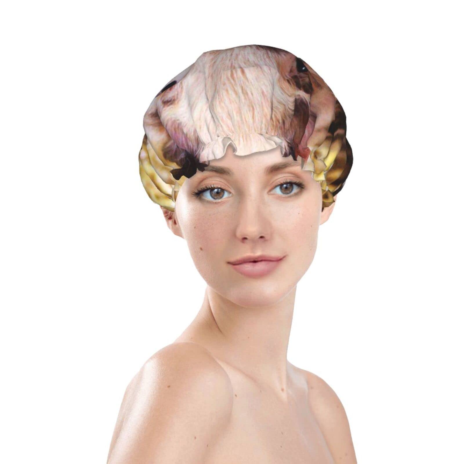 Cute Farm Animal Shower Cap for Women - Reusable Waterproof Bath Hair Cap for Shower & Bathing - Perfect for Spa, Travel, and Home Use