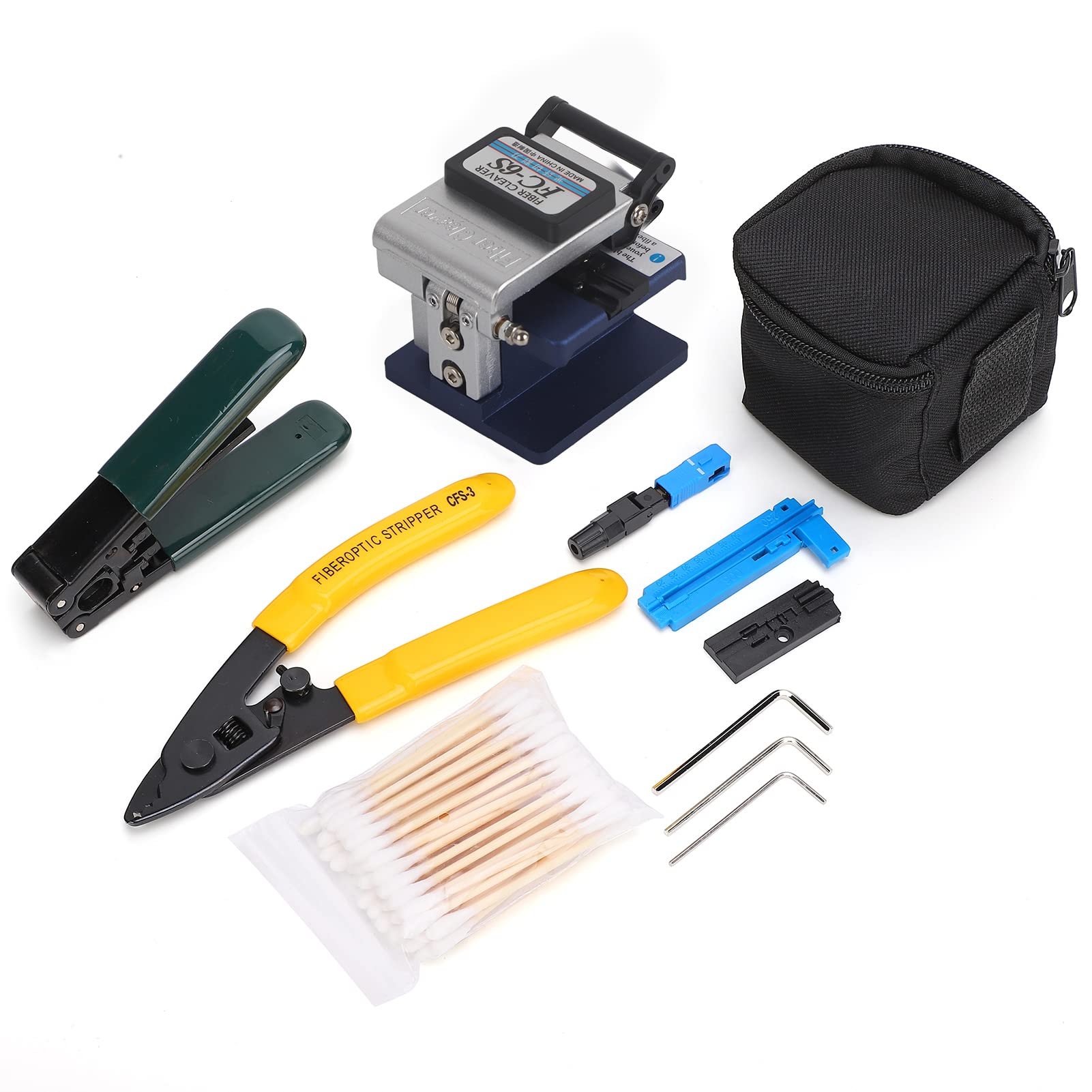 Professional FC 6S Fiber Cleaver & FTTH Termination Tool Kit - Precision Fiber Optic Stripper & Splicing Tools for Network Installation & Maintenance