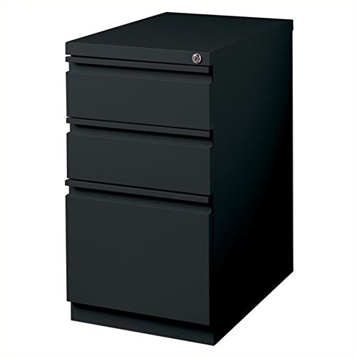 Scranton & Co 3-Drawer Mobile File Cabinet - Black Rolling Storage Organizer for Office, Home, or Classroom Use