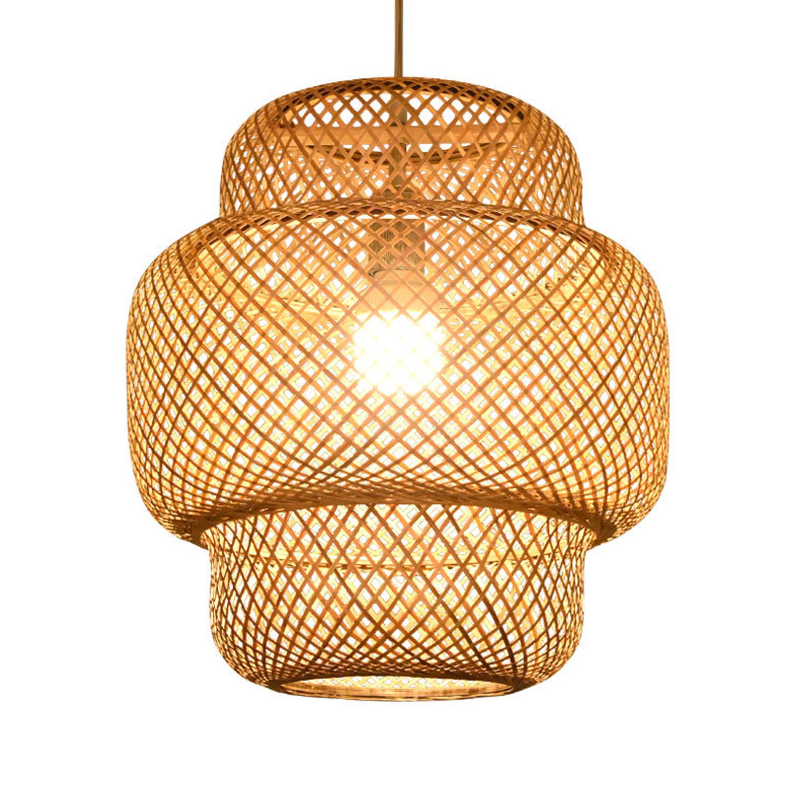 Modern Bamboo Rattan Chandelier - Handwoven Wicker Pendant Light Fixture for Ceiling - Natural Boho Decor for Living Room, Bedroom, Dinning Room & Hotel - Perfect for Farmhouse, Coastal & Tropical Home Decor Styles