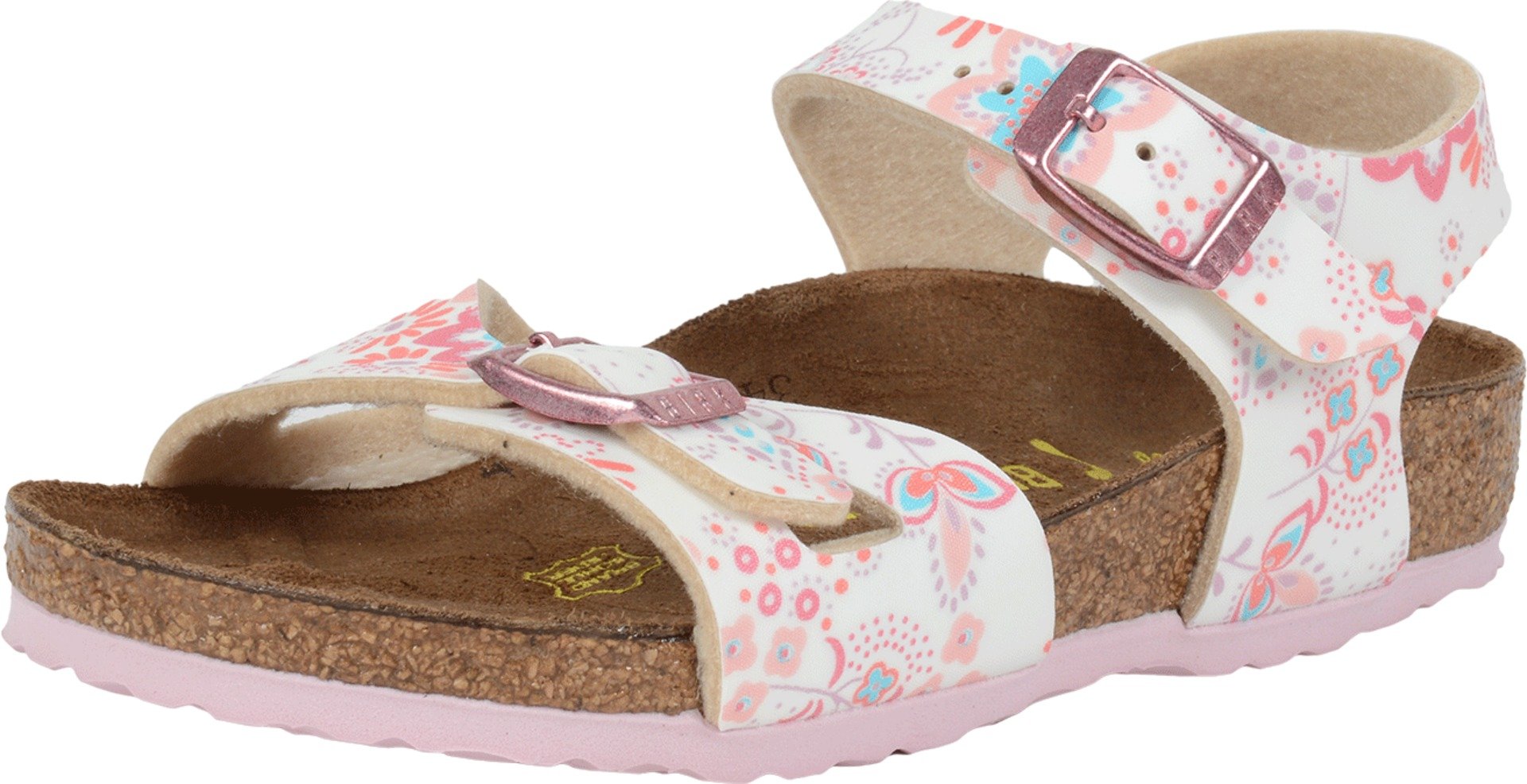 Birkenstock Kids Rio Sandals for Girls - Cute Floral Rose Birko-Flor (Toddler/Little Kid/Big Kid) Size 30 US 12-12.5 Narrow - Perfect for School, Playdates & Summer Outfits