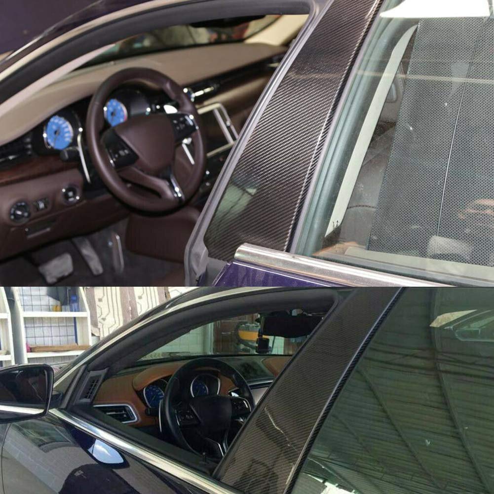 Dry Carbon Fiber B-Pillar Cover Trim Sticker for Maserati Quattroporte & Ghibli 2013-2020 - Interior Car Accessories Upgrade for Luxury Sedans - Perfect for Car Detailing, Customization & Protection