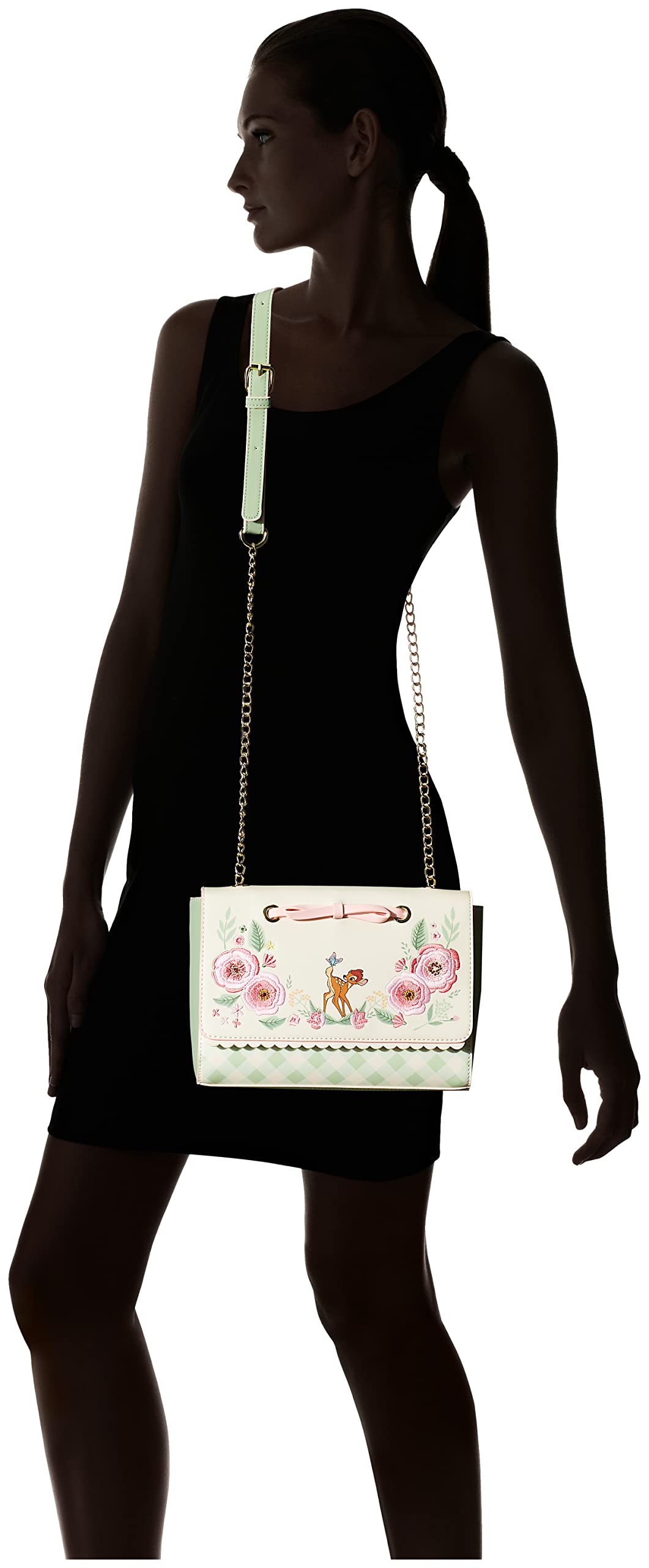 Loungefly Disney Bambi Springtime Gingham Crossbody Bag - Cute Floral Print Mini Backpack for Women | Perfect for Theme Parks, Travel & Everyday Use