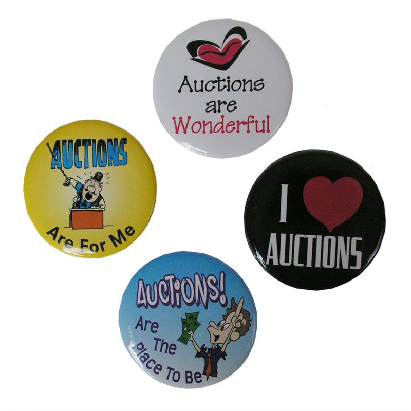 Custom Promotional Buttons for Auctions - Bulk Pins for Events, Fundraisers & Campaigns - Perfect for Marketing, Branding & Giveaways