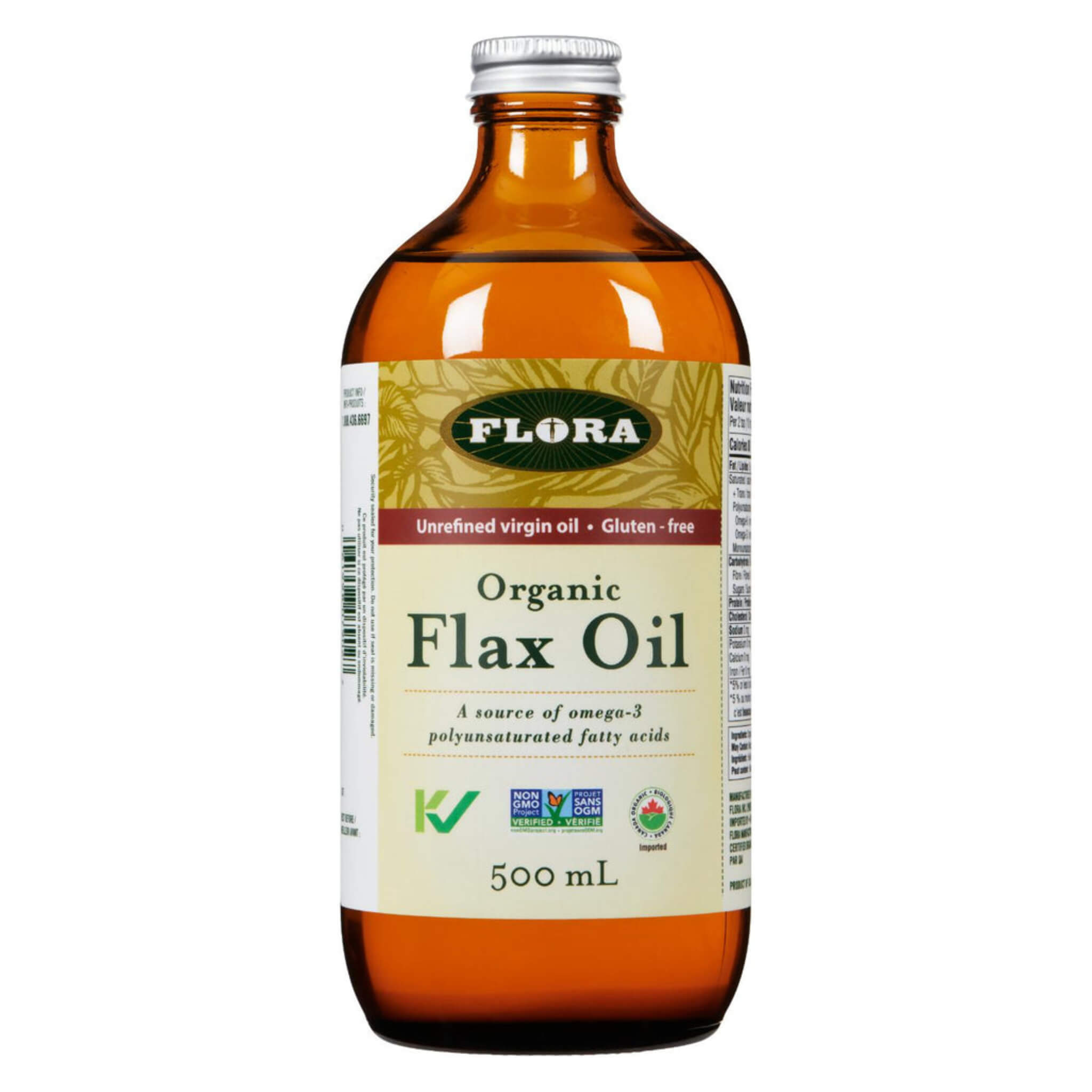 Organic Cold-Pressed Flaxseed Oil - Non-GMO, Gluten-Free, Rich in Omega-3 for Heart & Brain Health | Perfect for Smoothies, Salad Dressings & Skin Care