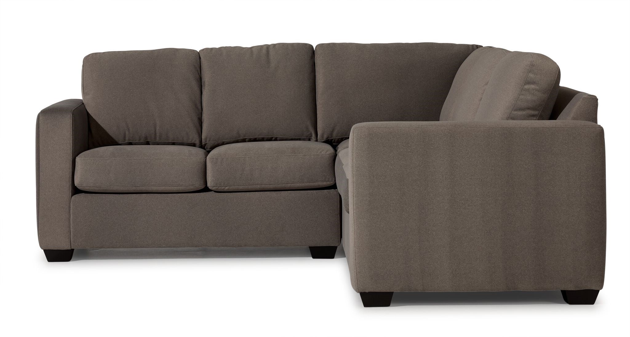 2-Piece Sectional Sofa with Left Facing Loveseat in Arlo Brown - Modern Living Room Furniture for Small Spaces & Apartments