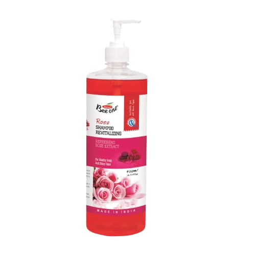 BEE ONE Rose Shampoo for Hair Growth & Shine - 1000ml Large Bottle - Sulfate Free & Natural Ingredients - Perfect for Dry, Damaged Hair & Daily Hair Care Routine