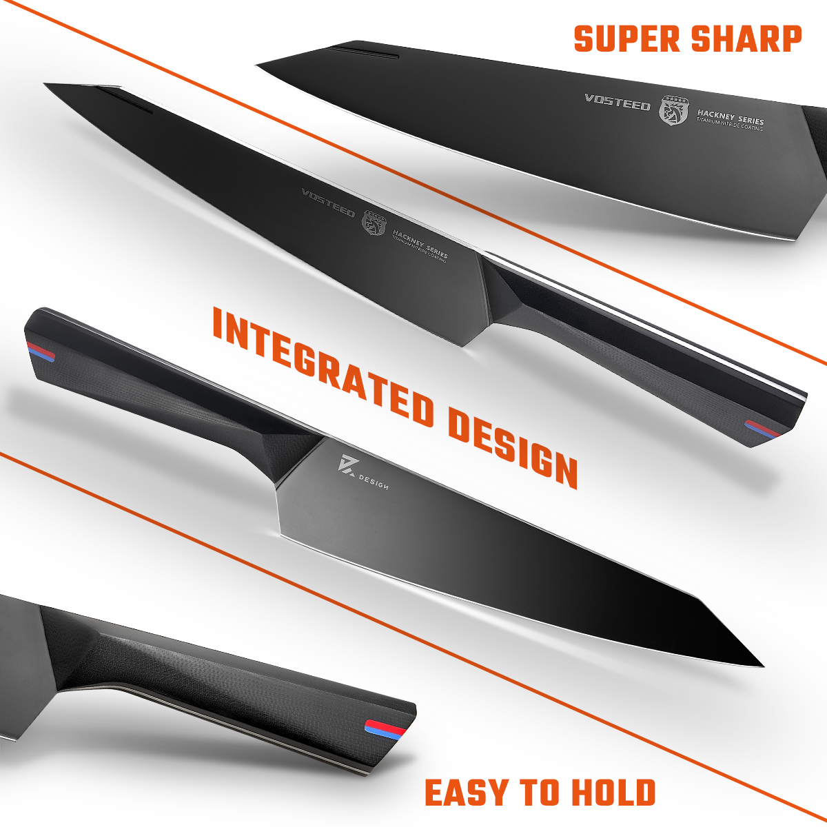 Premium 8.5-inch Hackney Chef's Knife - Professional Kitchen Knife with Ergonomic Handle - Perfect for Slicing, Dicing & Chopping Vegetables, Meat & Herbs - Ideal for Home Cooks & Professional Chefs