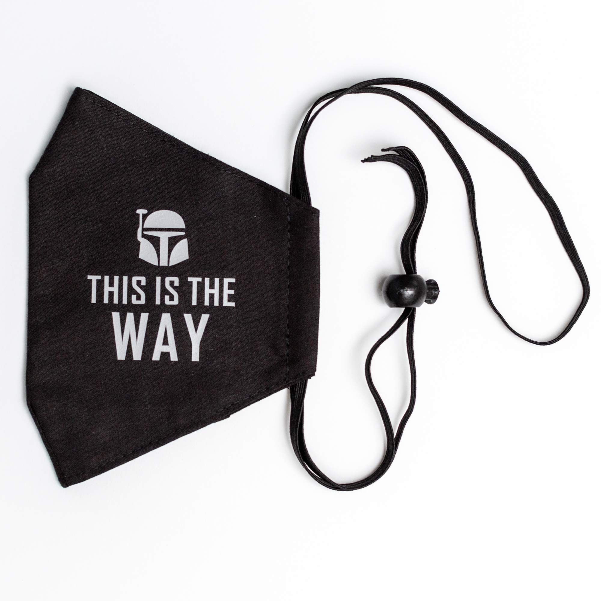 Boom Lab This Is The Way Face Mask - 3-Layer Washable Reusable Around-the-Head Style with Filter Pocket - Silver Edition (Large) - Perfect for Daily Wear, Travel & Outdoor Activities