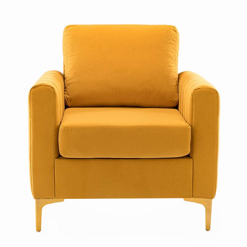 Luxury Didyme Velvet Club Armchair - Modern Accent Chair for Living Room, Bedroom & Office - Plush Upholstered Lounge Chair with Sturdy Wooden Legs - Perfect for Reading Nook, Home Theater & Cozy Spaces
