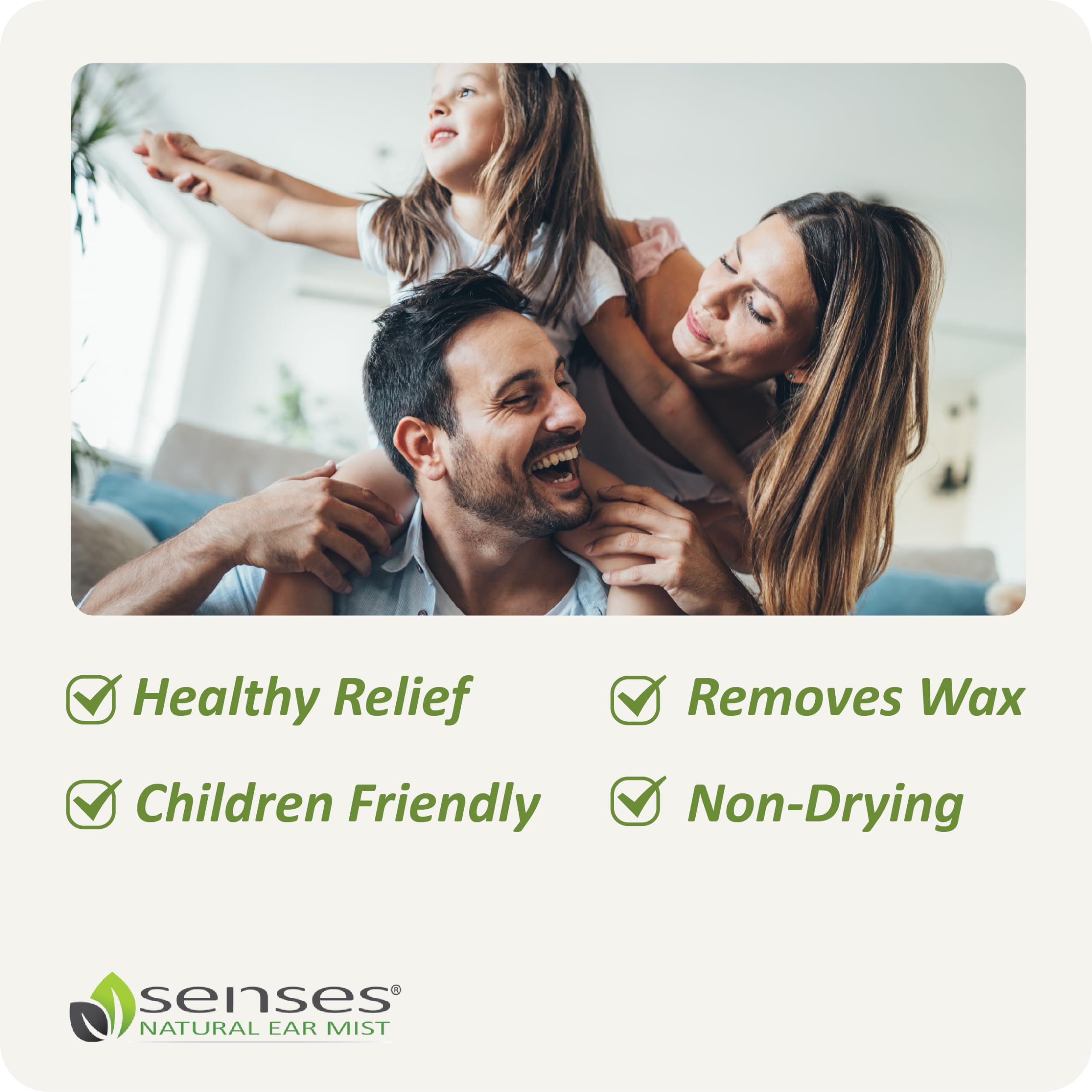 SENSES Organic Ear Wax Removal Spray - Doctor Formulated with Coconut Oil for Irritated Ears | Safe Wax Cleaner for Adults & Kids | Gentle Ear Cleansing & Moisturizing Solution | 0.34 Fl Oz Travel Size | Perfect for Travel, Daily Hygiene & Sensitive Ears