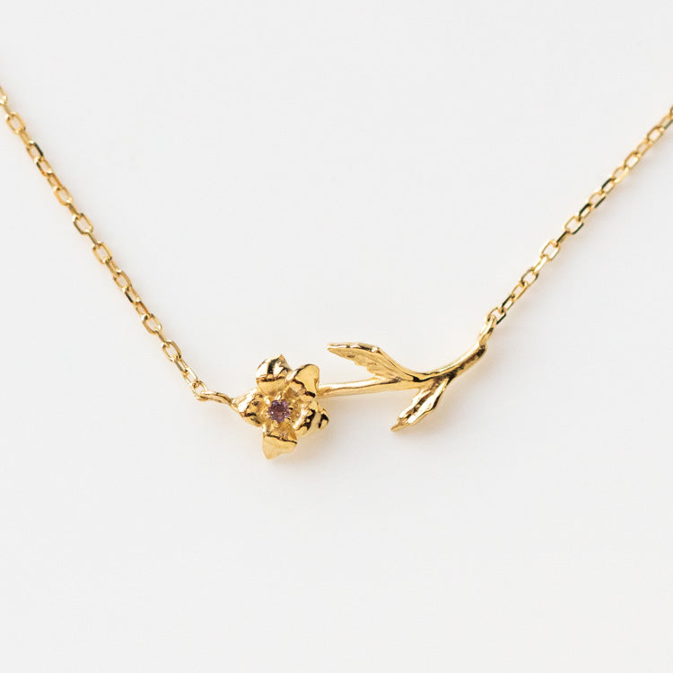 Solid Gold Birth Flower Necklace - Personalized Floral Jewelry Gift for Women - Perfect for Birthdays, Anniversaries & Mother's Day