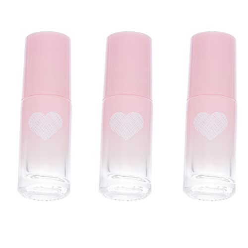 Lurrose 5ml Heart Pattern Glass Roller Bottles for Essential Oils & Perfume - 3 Pack with Crystal Roller Balls - Perfect for Aromatherapy, DIY Blends & Travel Size Skincare