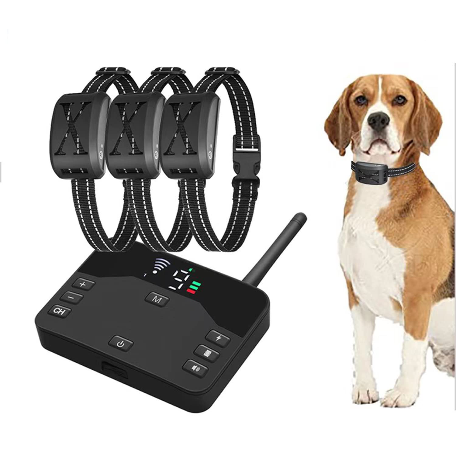 ZZAINIO 2022 Wireless Dog Fence System - 2-in-1 Electric Dog Training Collar with Adjustable 50-984ft Range | IPX6 Waterproof & Rechargeable | Ideal for Small, Medium & Large Dogs | Perfect for Backyard, Yard & Outdoor Pet Containment