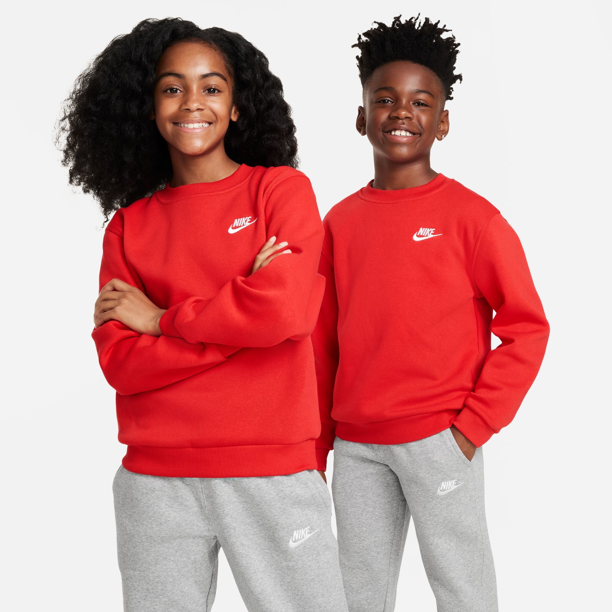 Nike Boys' Youth Club Fleece Crew Sweatshirt - Soft Cotton Pullover for Kids | Perfect for School, Playdates & Outdoor Activities
