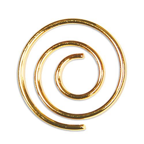 LCI Spiral Paper Clips - Shiny Gold Office Supplies for Organizing Documents, Notes & Files - Perfect for Home, School & Office Use