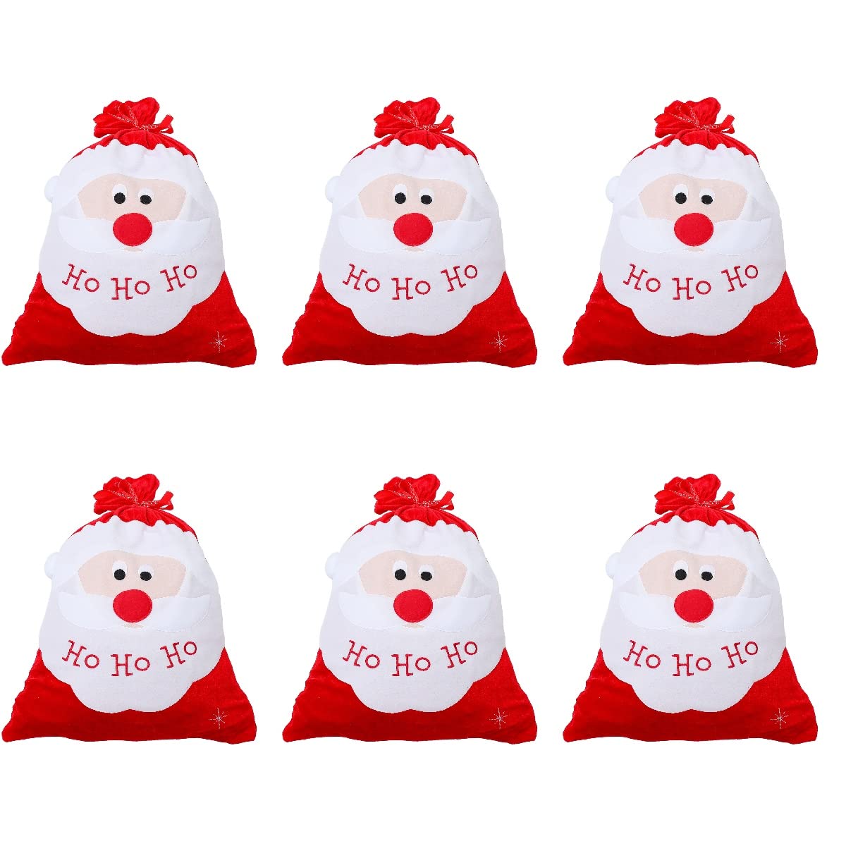 GALPADA 12-Piece Santa Claus Christmas Gift Bags Set - Flannel Holiday Gift Wrapping Bags for Stocking Stuffers, Party Favors & Festive Present Packaging