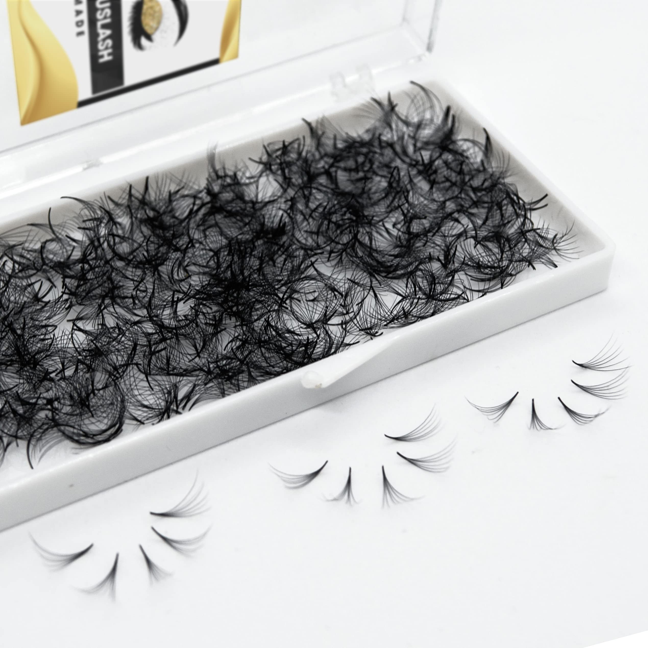 Premium 1000pcs Handmade Eyelash Extension Fans - 3D to 10D Volume Lashes (6D Curl C, 11mm) for Professional Salon & Home Use