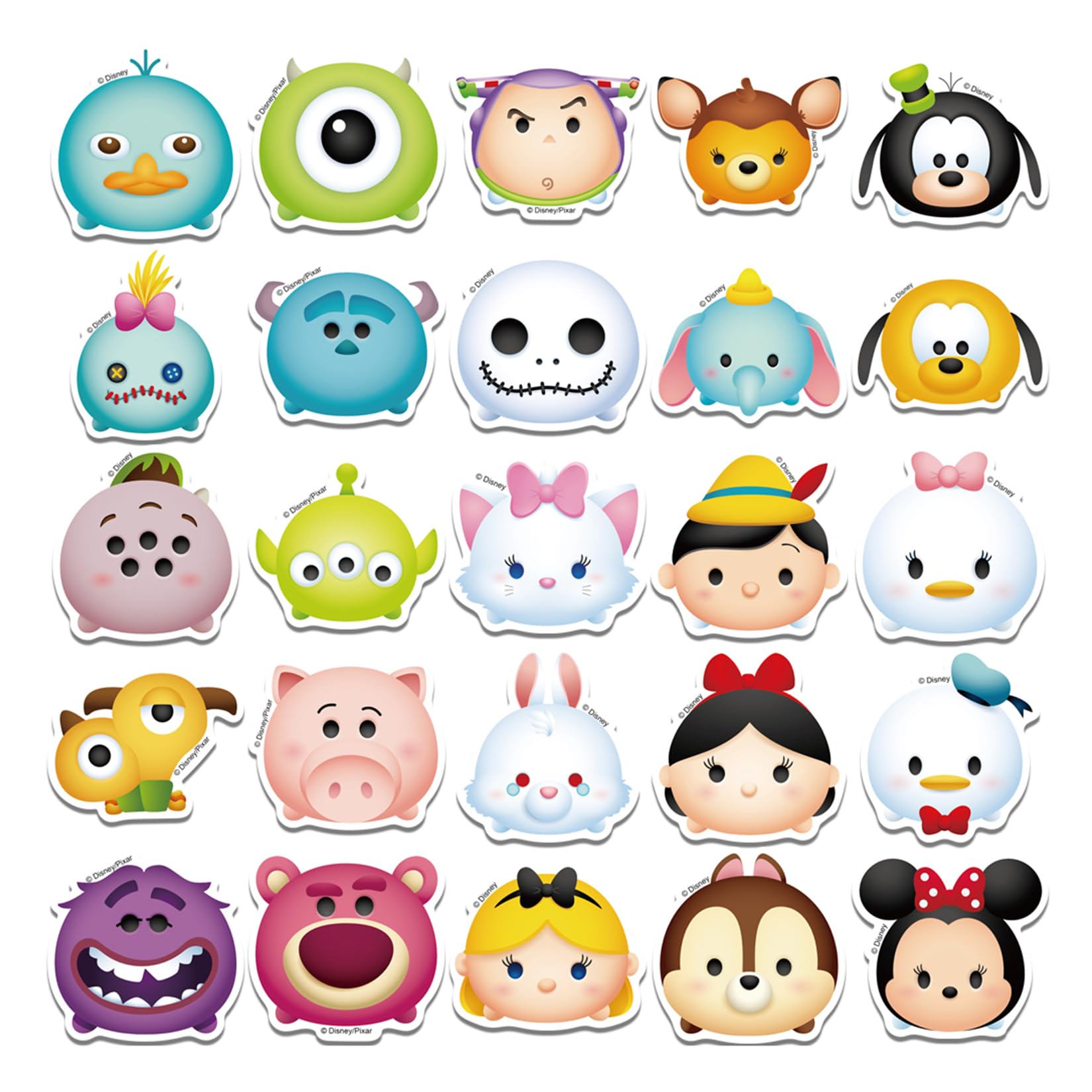 50Pcs Disney Tsum Tsum Kawaii Cartoon Character Stickers Pack - Waterproof Vinyl Decals for Water Bottles, Laptops, Phones, Cars, Motorcycles, Bikes & Skateboards - Perfect for DIY Crafts, Gifts & Personalization