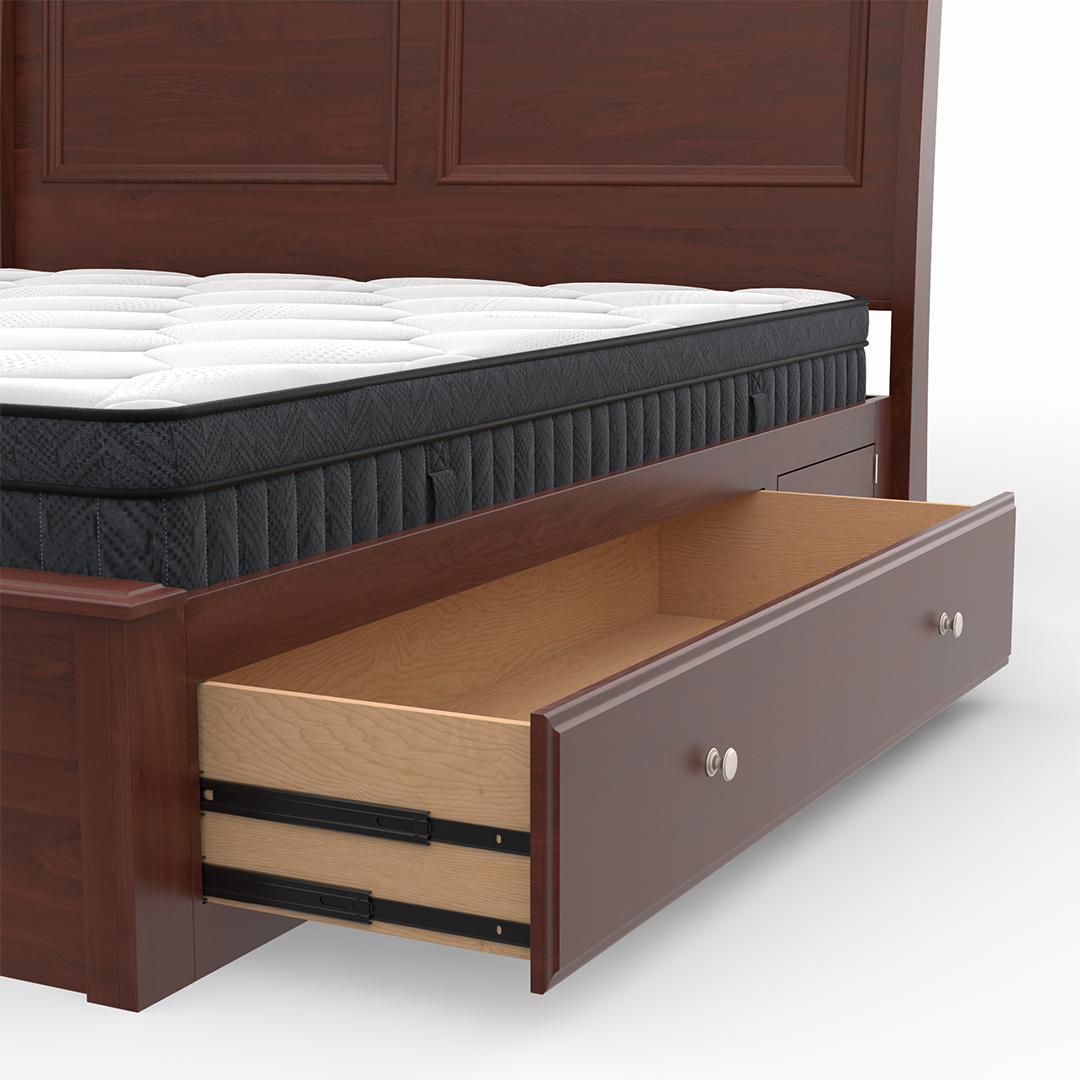Amish Classic Solid Wood Storage Bed Frame - Queen Size with Underbed Drawers for Extra Organization | Perfect for Small Bedrooms, Guest Rooms & Dormitories