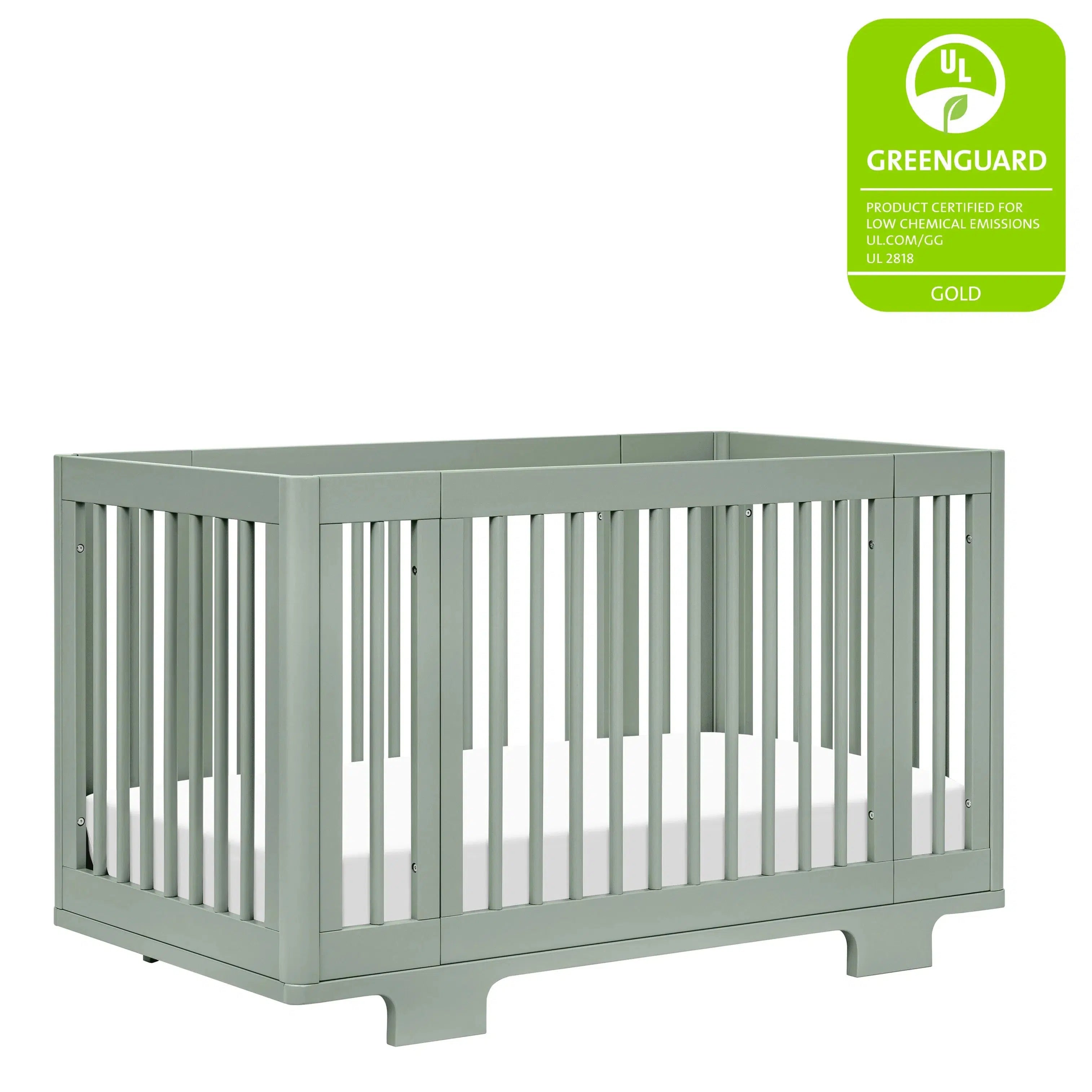 Babyletto Yuzu 8-in-1 Convertible Crib in Light Sage - Modern Nursery Furniture for Newborn to Toddler Bed | Safe, Stylish & Space-Saving Baby Crib for Small Nursery Rooms