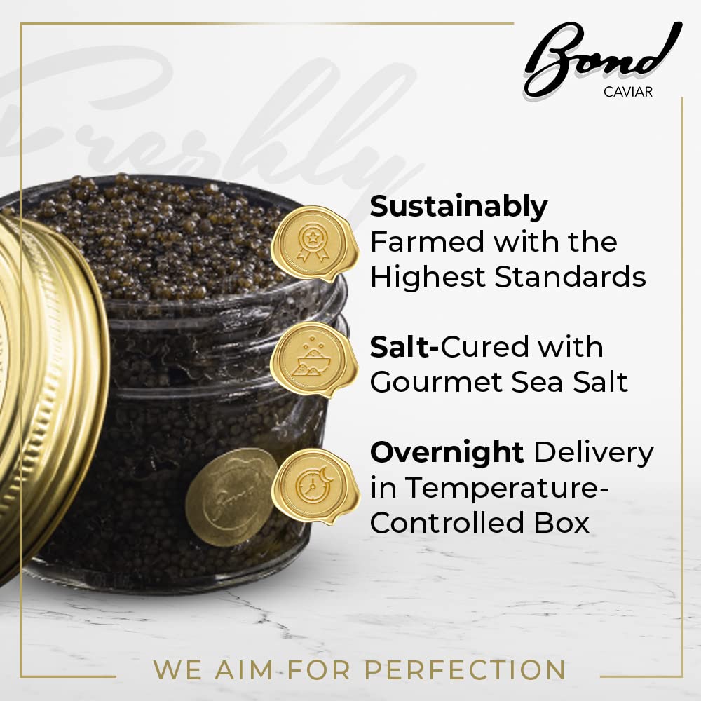 Premium American Paddlefish Caviar - Gourmet Malossol Fish Roe with Sea Salt, Medium Grey Pearls (2oz/56g Glass Jar) | Overnight Shipping | Luxury Gift for Weddings, Parties & Special Events | Perfect for Canapés, Blinis & Fine Dining Experiences