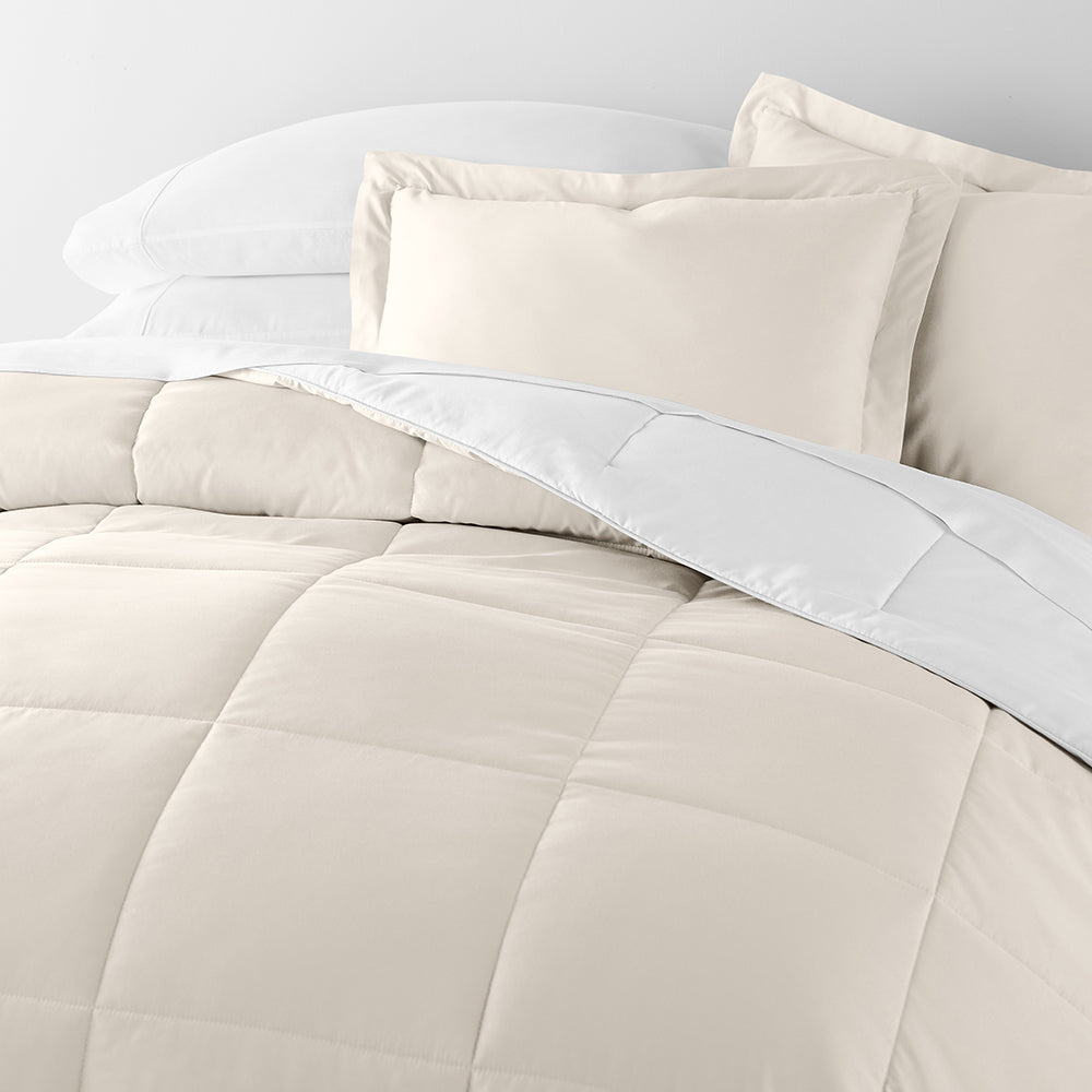 Reversible Down Alternative Comforter Set - Ultra Soft All Season Bedding - Perfect for Guest Rooms, Dorms & Cozy Home Decor
