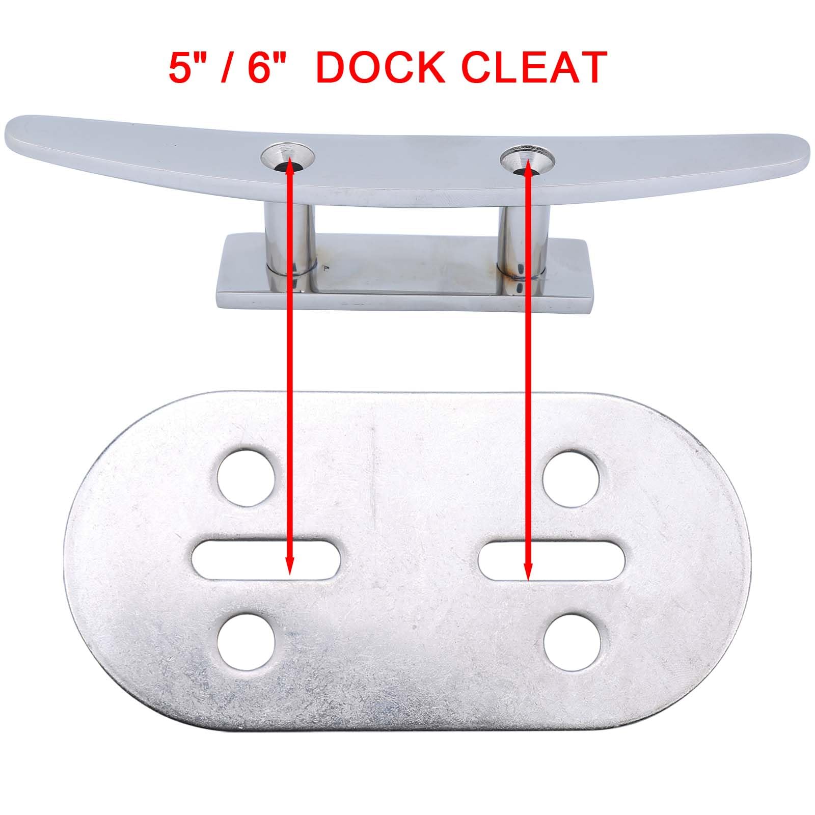 Stainless Steel MX Boat Cleats Back Plate - Marine Dock Cleat Backing Plate for Boat & Dock Cleat Repair - Reinforced Backing Plate (Pack of 2) - Perfect for Boat Deck Reinforcement & Dock Hardware Upgrades
