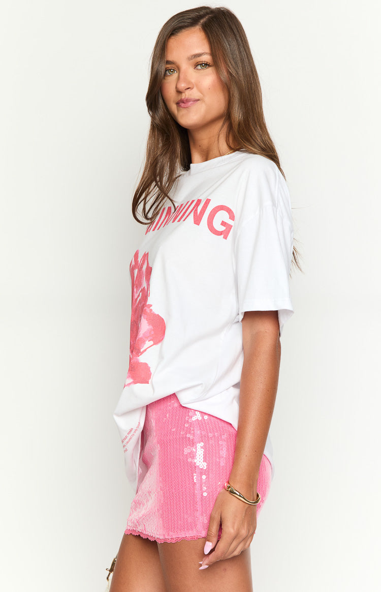 Beginning Rose White Tee - Soft Cotton Women's T-Shirt for Casual Wear & Everyday Outfits | Trendy Basic Top for Spring & Summer