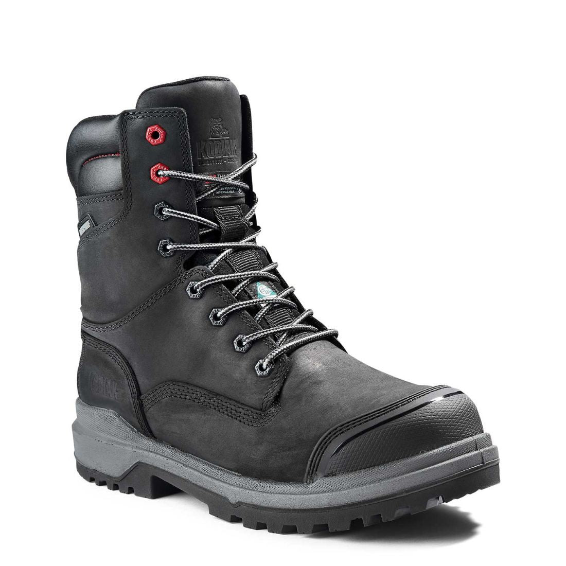 Kodiak Karluk Men's 8 Waterproof Composite Toe Work Boot 8379BK - Black Safety Shoes for Construction, Hiking & Outdoor Work