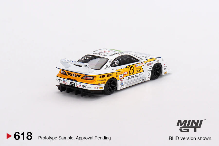 1:64 MINI GT Nissan Silvia S15 LB Super Silhouette #23 2022 Goodwood Festival of Speed Edition - Diecast Model Car for Collectors, Racing Enthusiasts & Display - Perfect for Home Office Decor, Car Shows & Gift Giving