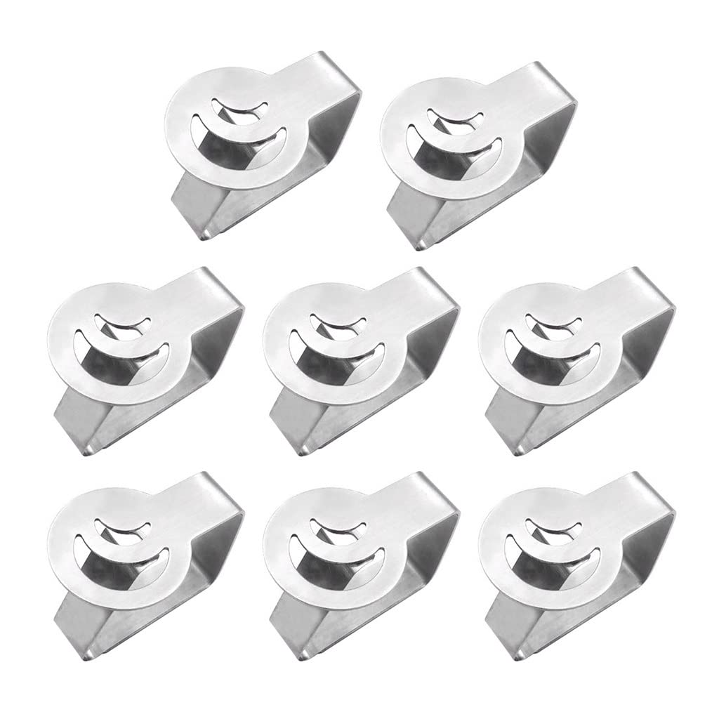 8-Pack Heavy Duty Silver Tablecloth Clips for Outdoor Weddings, Picnics, BBQs & Home Decor - Decorative Thickened Table Clamps for Securing Tablecloths in Windy Conditions