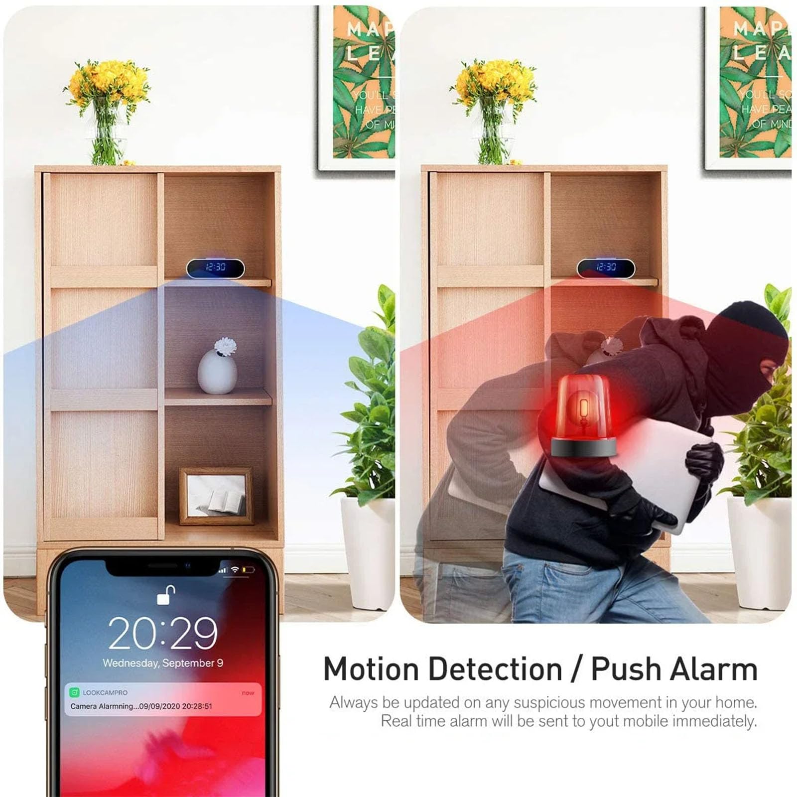 FKINGLRK 4K HD WiFi Security Camera - 166° Wide Angle Mini Spy Cam with Night Vision & Motion Detection | Perfect for Home Surveillance, Baby Monitoring & Office Security