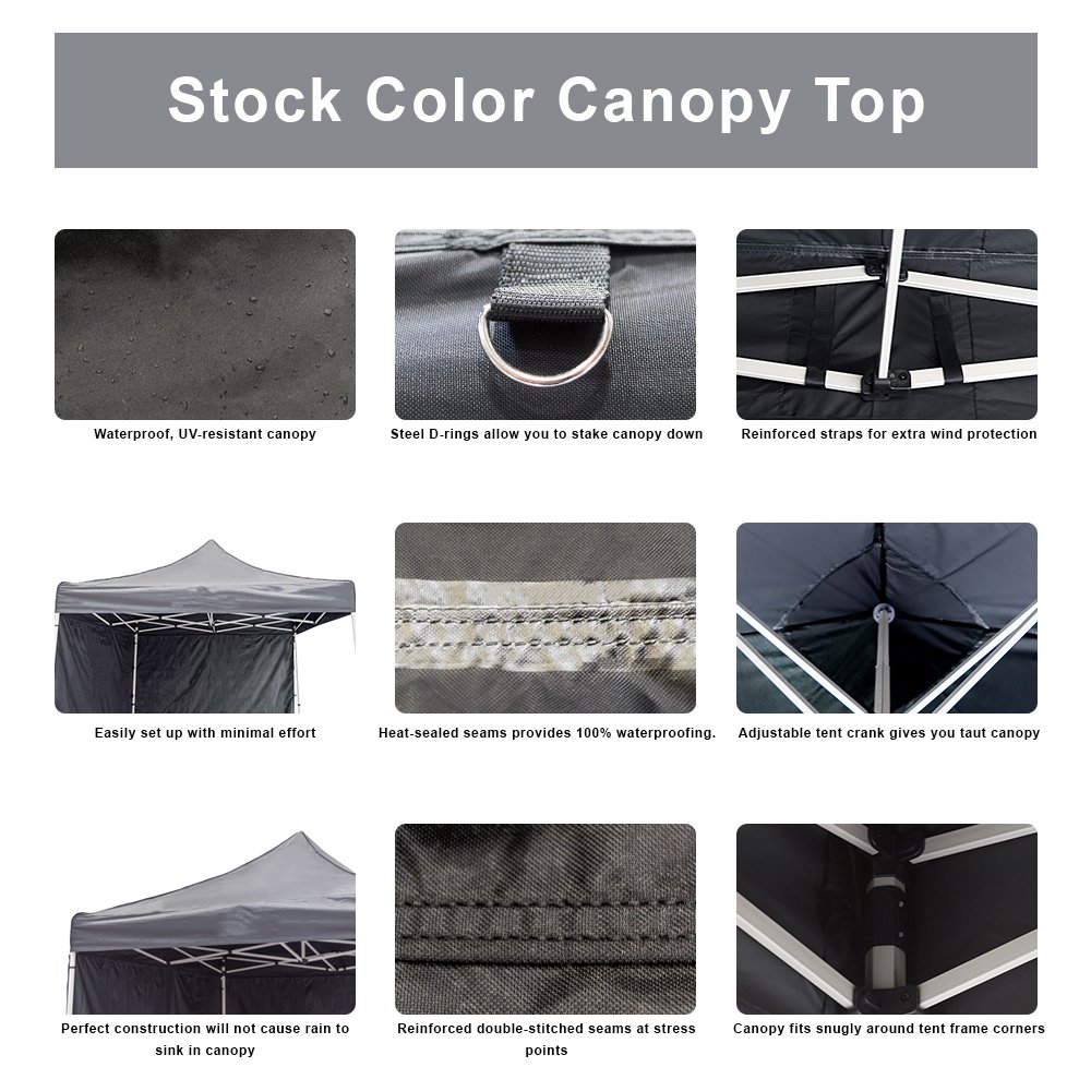 Vispronet 10x10 FT Instant Pop Up Canopy Tent with 3 Full Walls & 1 Half Wall - Heavy Duty Commercial Aluminum Frame - Waterproof Canopy Top & Sidewalls - Includes Carry Bag & Stakes - Perfect for Outdoor Events, Parties, Camping & Market Stalls (White)