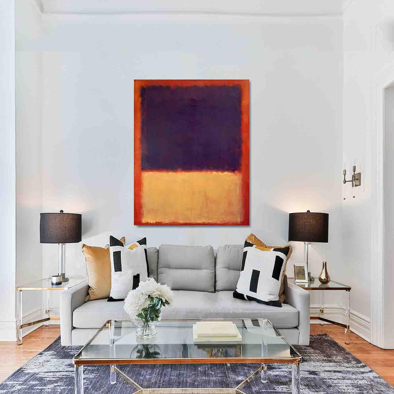 Framed Mark Rothko Canvas Wall Art - 35 x 44 Inch Ready to Hang Painting for Bedroom, Living Room & Bathroom Decor - Modern Farmhouse Wall Decorations for Home & Office