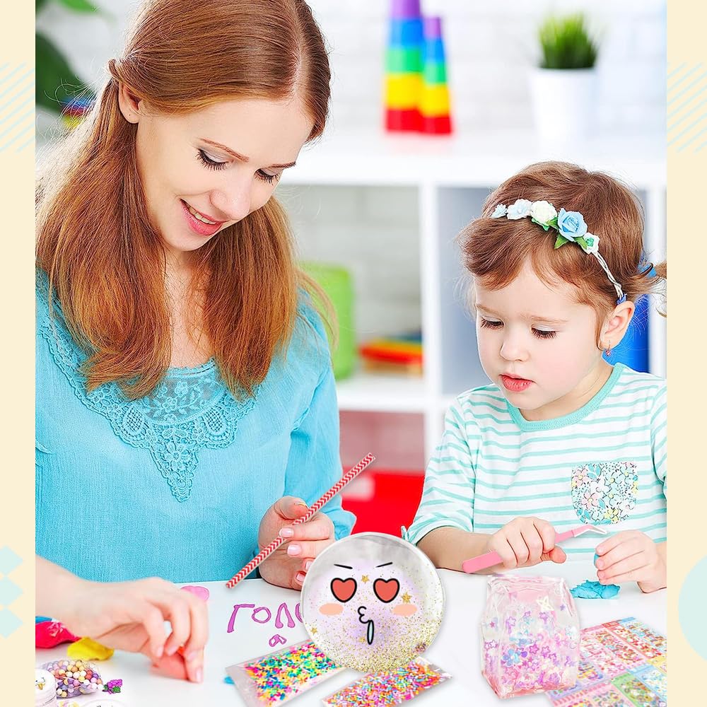 Nano Tape Bubble Kit - Magic Bubble Tape DIY Craft Set with Straws & Glitter for Kids | Make Handmade Balls, Party Favors & Sensory Play Activities