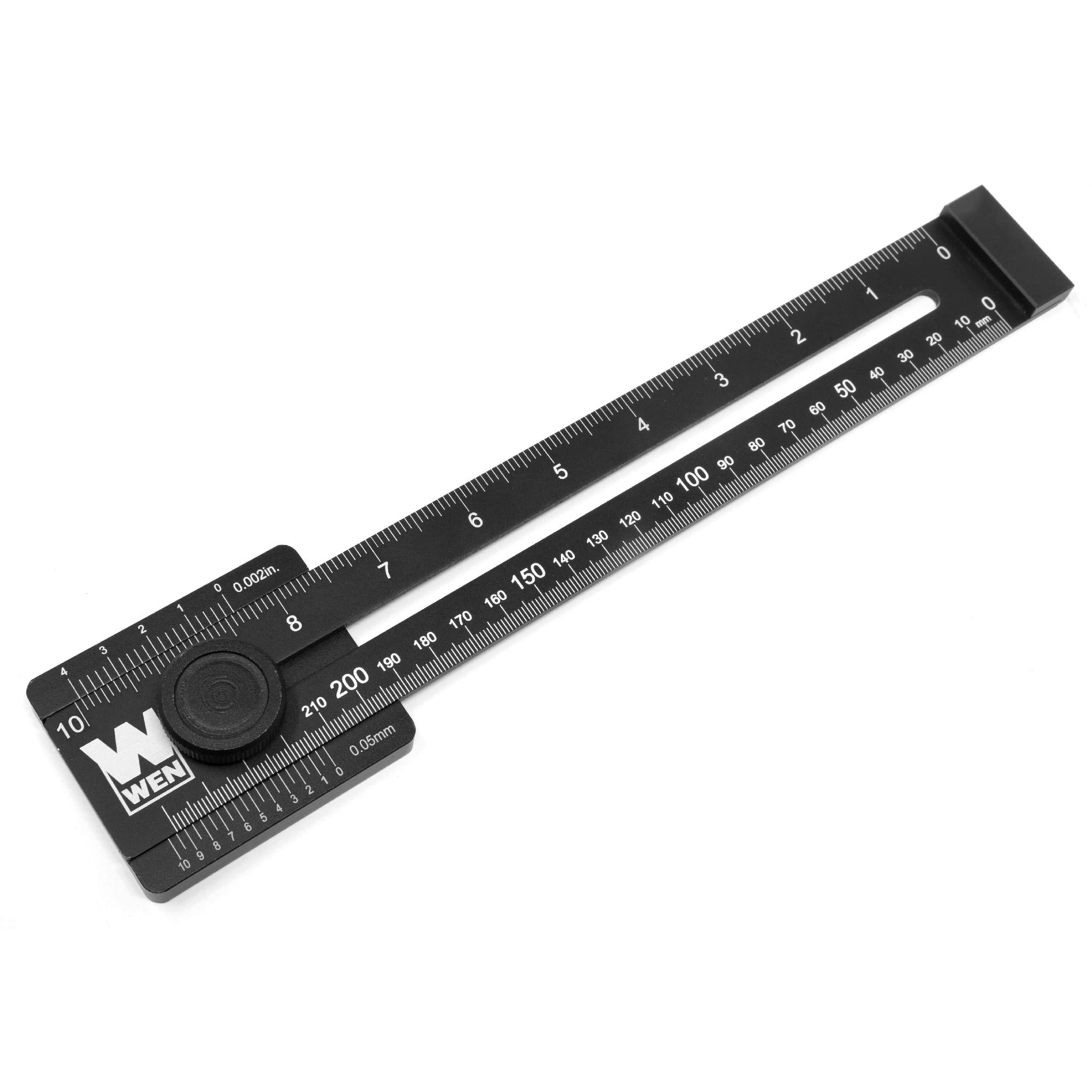 WEN ME251R 10-Inch Aluminum Offset Marking Gauge with Laser-Etched Scale - Precision Layout Tool for Woodworking & Metalworking Projects