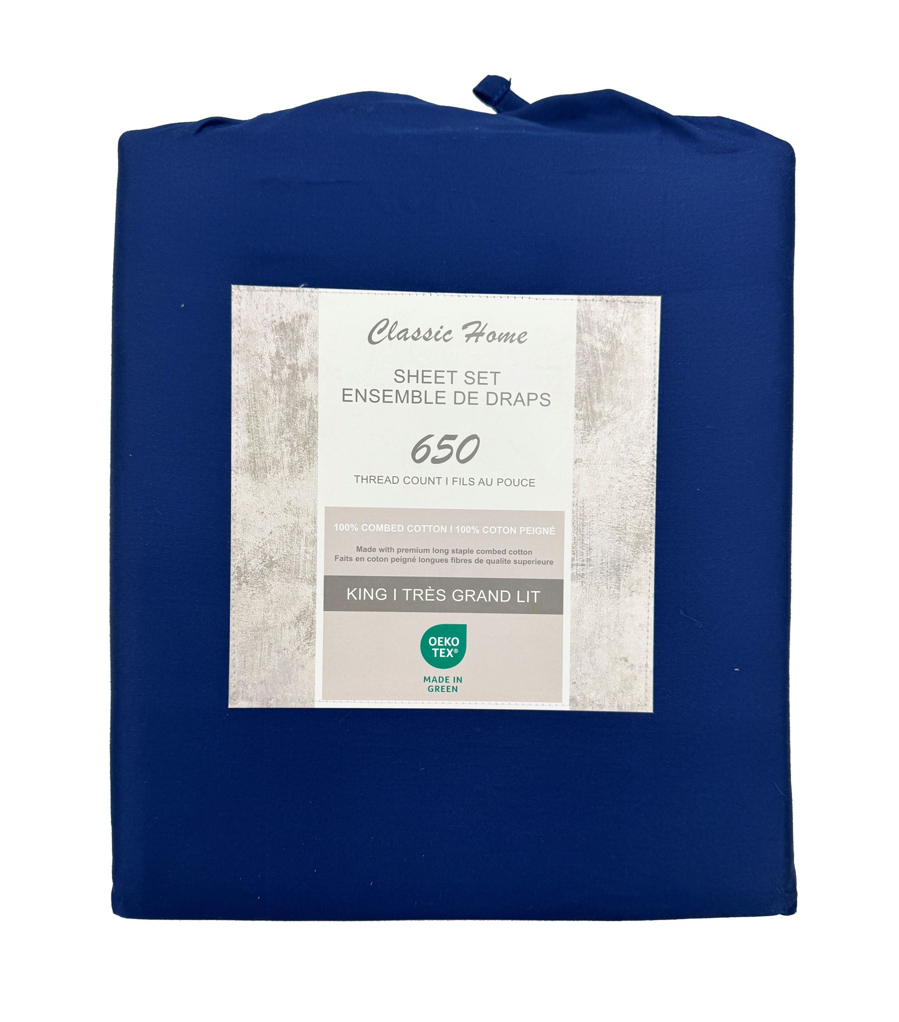 100% Combed Cotton Queen Sheet Set - 650 Thread Count Navy Blue - Ultra Soft & Breathable Bed Sheets for Comfortable Sleep - Perfect for Master Bedroom, Guest Room & Dorm
