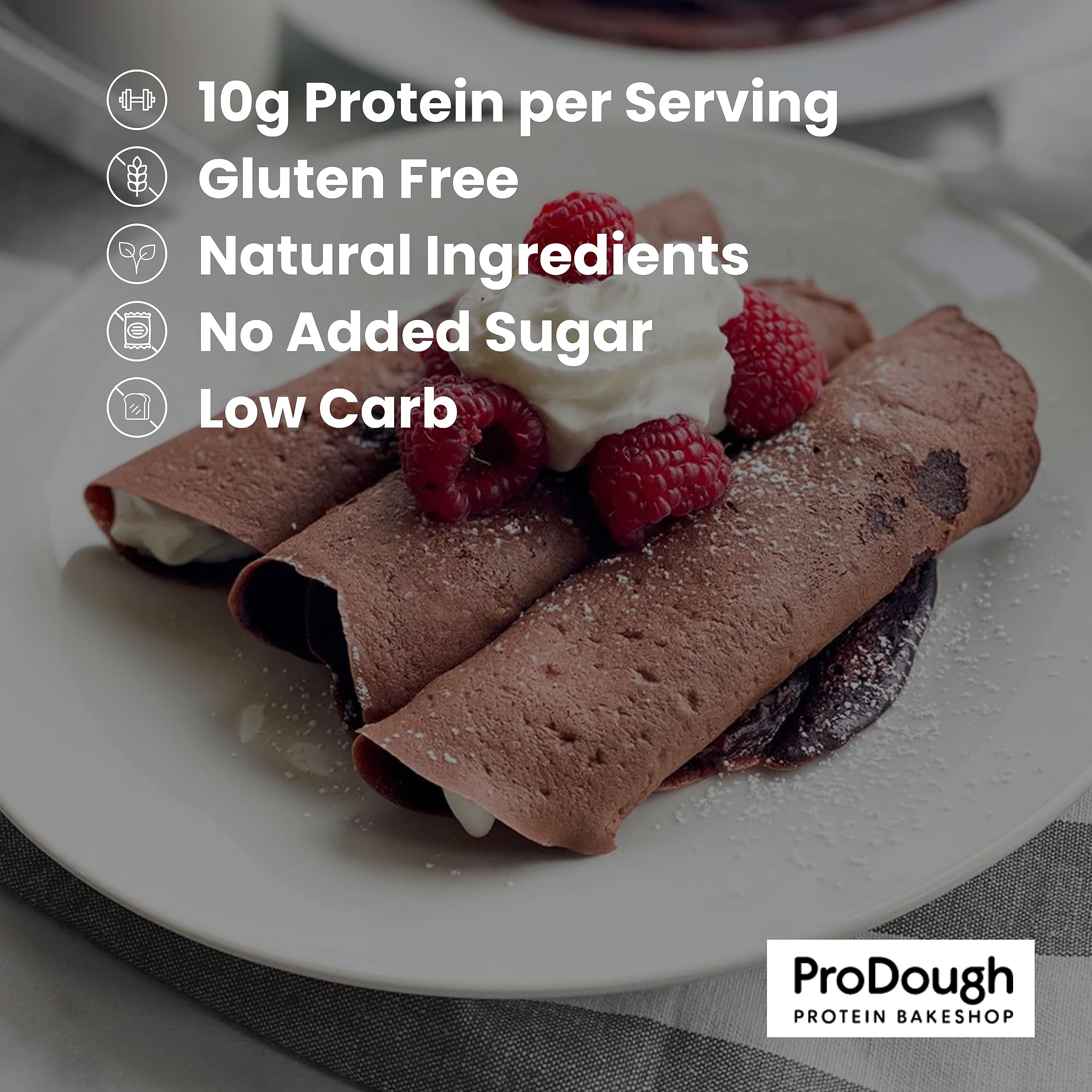 High Protein Gluten Free French Crepe Mix - Keto Friendly, Low Carb, 8g Protein per Serving, No Added Sugar - Perfect for Breakfast, Dessert & Keto Diet (Chocolate Flavor, Makes 24 Crepes)