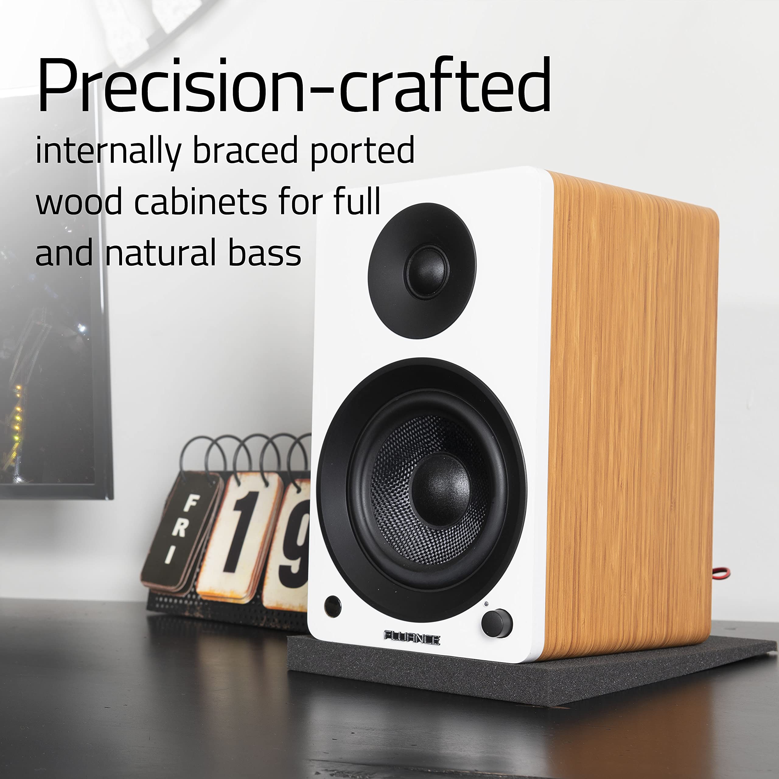 Fluance Ai41 White Walnut 2.0 Stereo Bookshelf Speakers - 5
