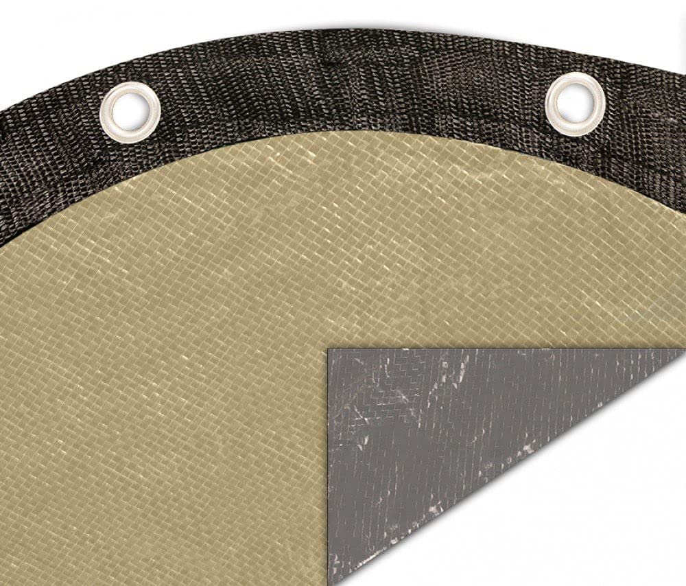 24-Foot Round HPI ArmorKote Winter Pool Cover - Heavy Duty Tan/Blue with 4-Foot Overlap for Above Ground Swimming Pools | All-Season Protection Against Debris, Leaves & Snow | Perfect for Winterizing & Extending Pool Life