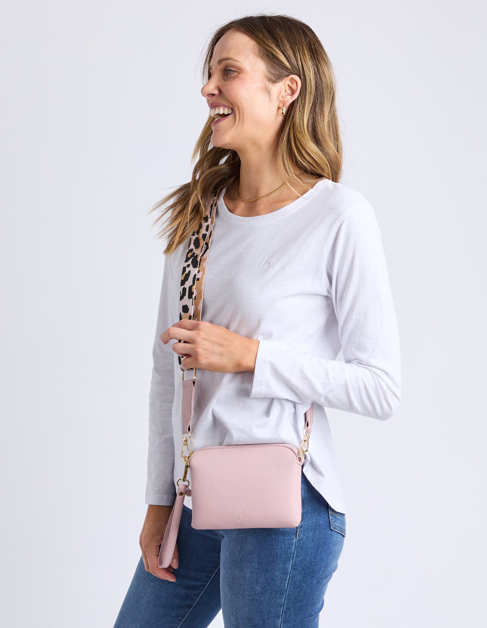 Elm Compact Crossbody Bag for Women - Lightweight Pink Leather Shoulder Bag, Perfect for Travel, Shopping & Everyday Use