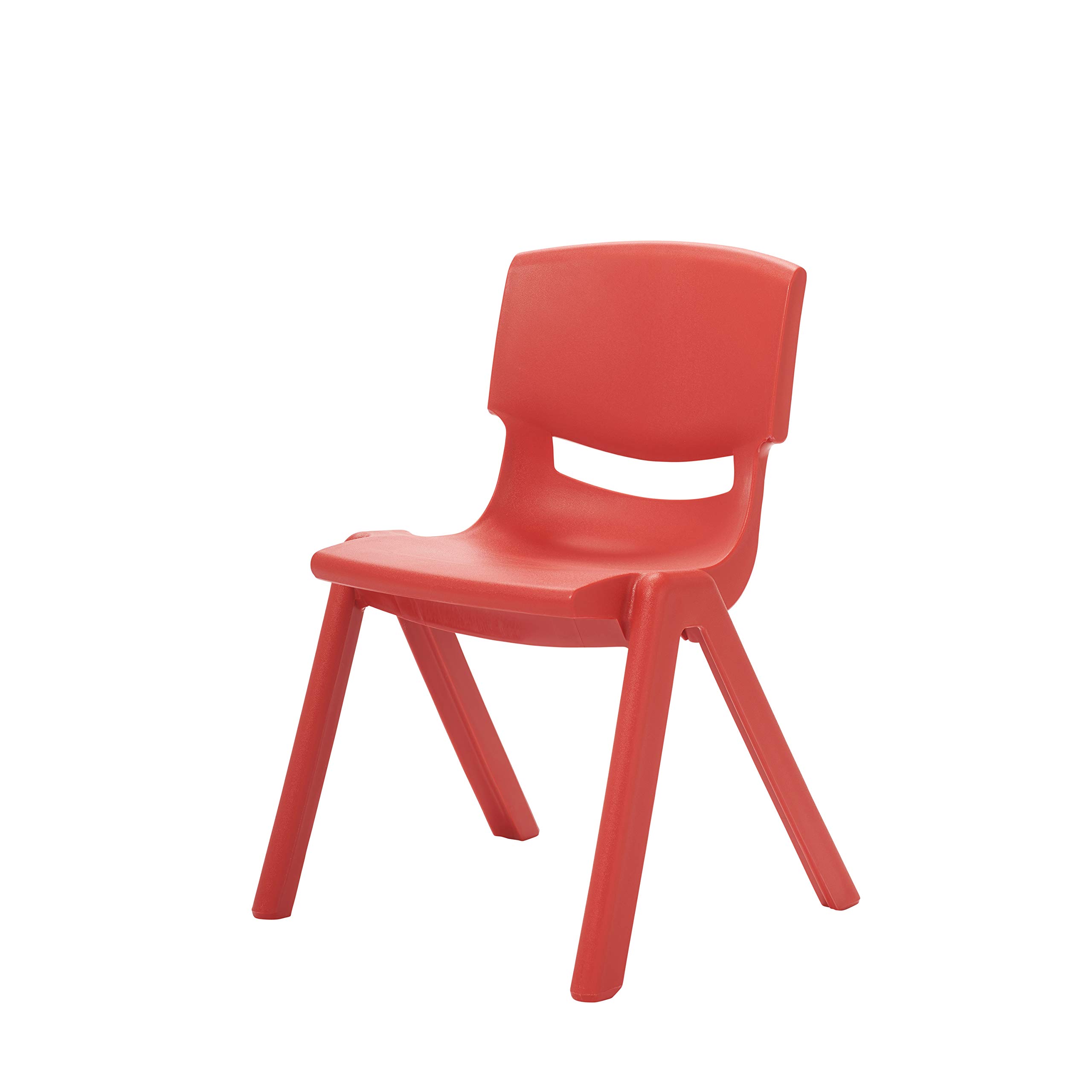 ECR4Kids School Stack Resin Chair - 6-Pack Red Plastic Stacking Chairs for Kids with 10 Inch Seat Height, Durable Indoor & Outdoor Use - Perfect for Classrooms, Playrooms, and Backyard Activities