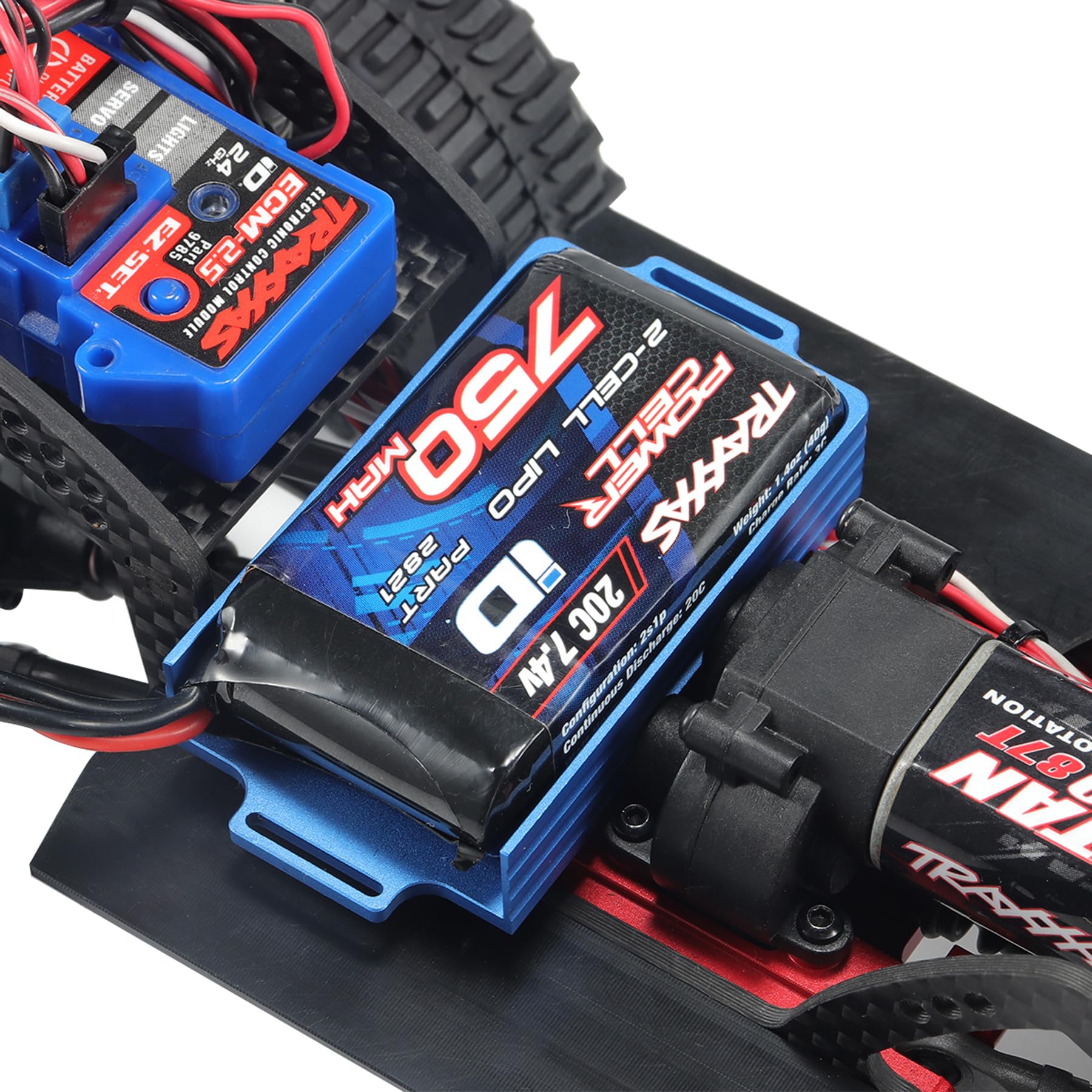 TRX4M CNC Aluminum Battery Tray for 1/18 RC Crawler - Compatible with TRX4M 97074-1 & 97054-1 Models - Includes Secure Tie Strap - Durable Upgrade Accessory (Blue) - Perfect for Off-Road RC Adventures & Crawler Performance Enhancement