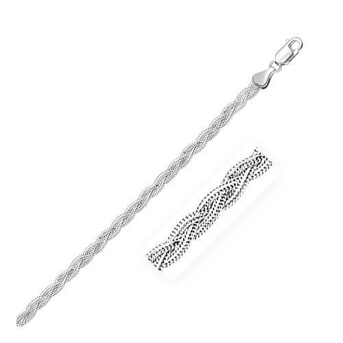14K White Gold 3.5mm Braided Foxtail Anklet - 10 Inch Adjustable Ankle Bracelet for Women, Perfect for Beach, Wedding & Everyday Wear
