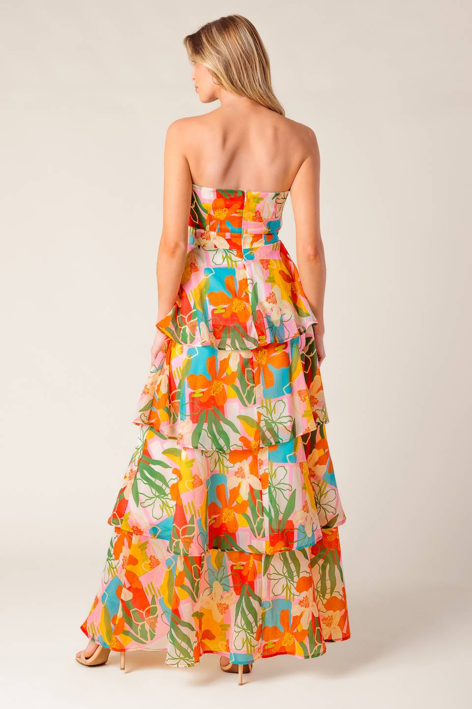 Half Past Sunset Tropical Print Maxi Dress - Flowy Beach Cover Up, Summer Vacation Outfit, Boho Chic Dress for Women