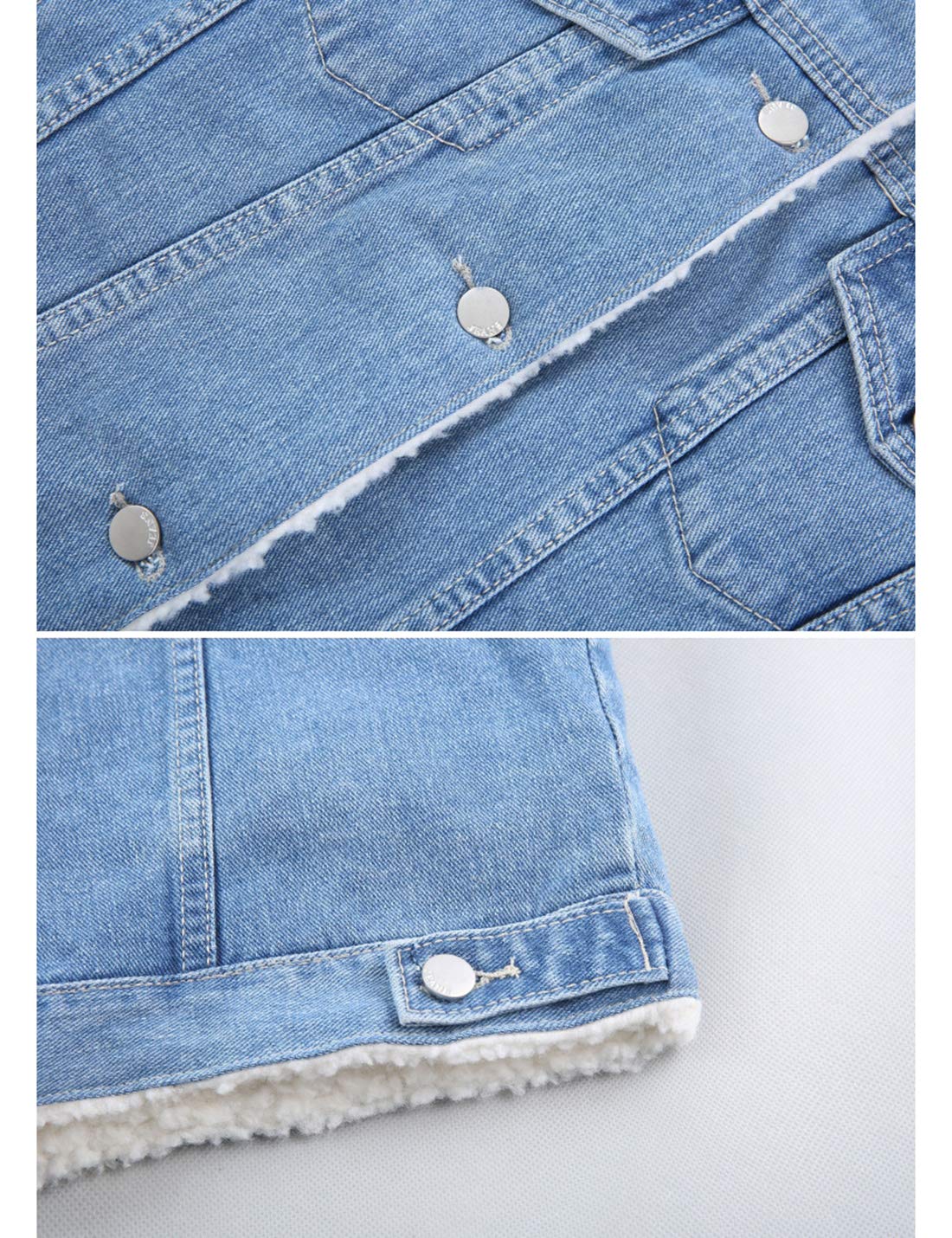 HaoMay Women's Sherpa Lined Winter Denim Jacket - Loose Fit Thick Warm Coat for Casual Outfits & Cold Weather Outerwear | Perfect for Daily Wear, Street Style & Winter Activities