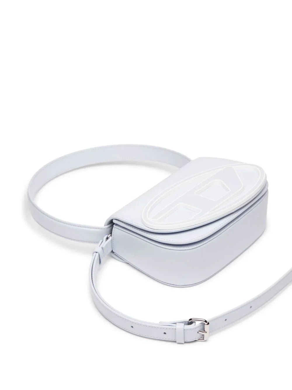 Diesel 1DR Plaque Shoulder Bag - Light Blue Crossbody Bag for Women & Men | Stylish Casual & Travel Accessory